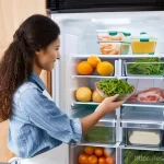 식품위생 강의 자료 만들기 - **Prompt 1: Organized and Clean Refrigerator**
    "A brightly lit, modern kitchen refrigerator with...