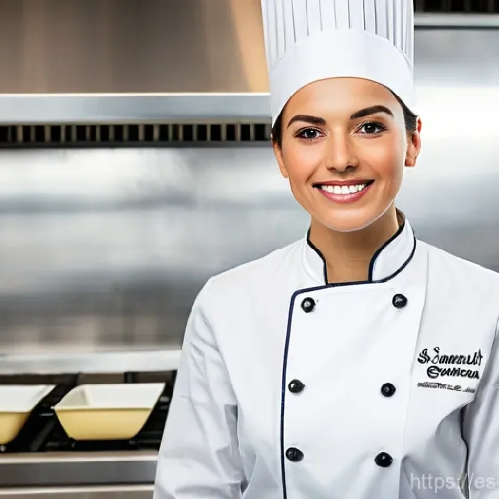 식품위생 자격증 필기 합격 전략 - "The Confident Professional in a Spanish Kitchen"**

*   **Prompt:** A vibrant, eye-level, medium sh...